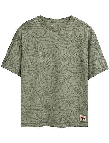 Camiseta de niño teddy smith con estampado de hojas