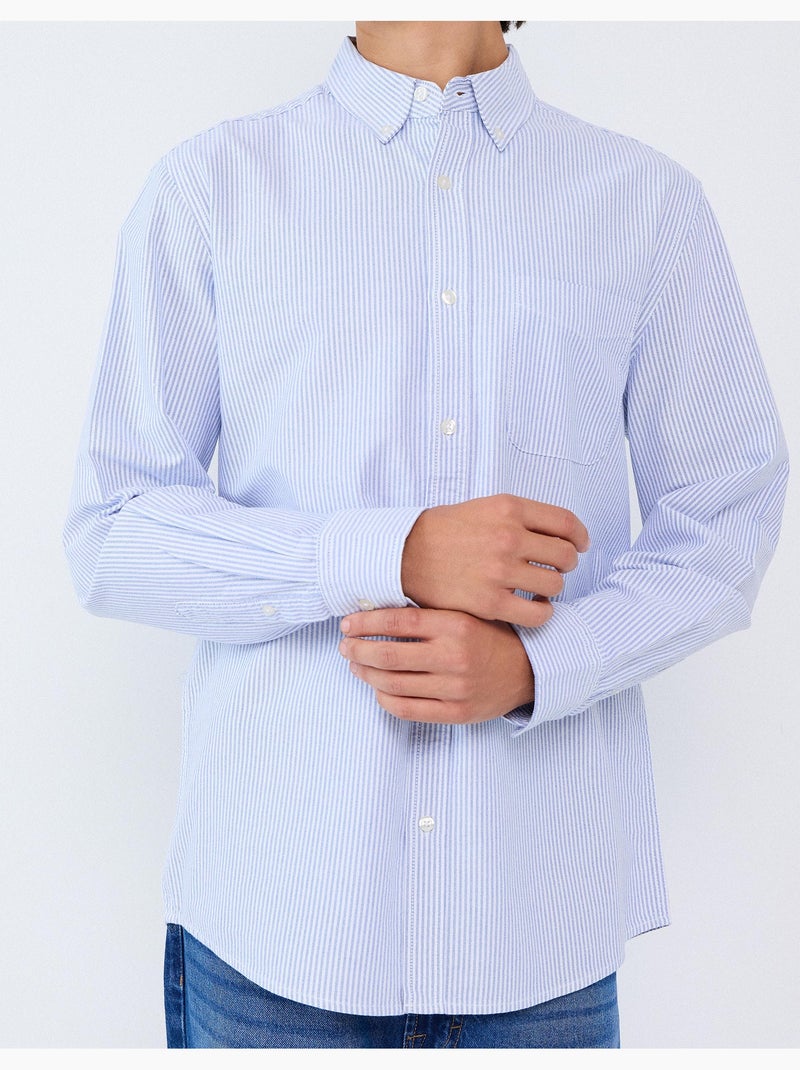 Camiseta de oxford, mo fashion Azul - Kiabi