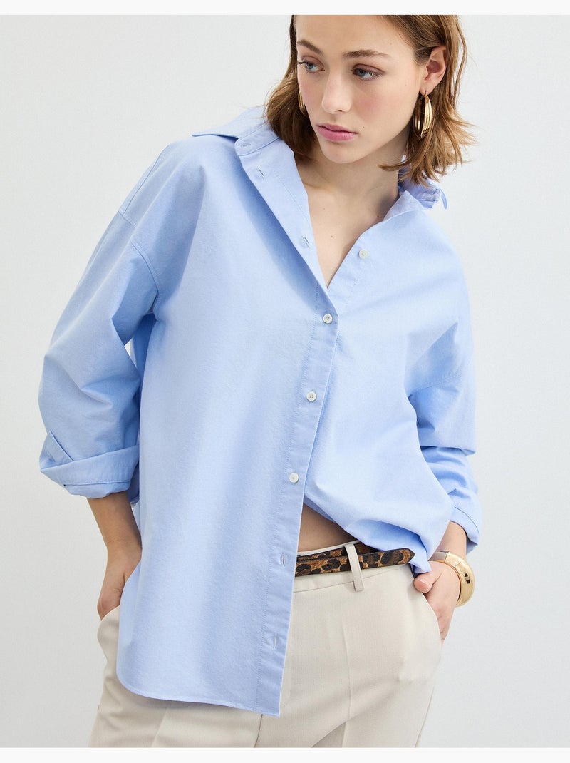 Camiseta de Oxford, MO Fashion Azul - Kiabi