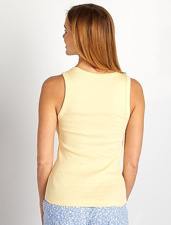Camiseta de pijama acanalada de tirantes