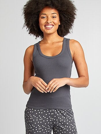 Camiseta de pijama acanalada de tirantes