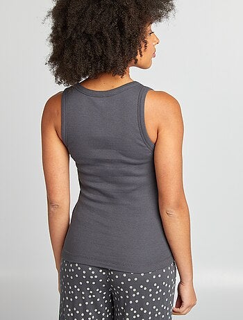 Camiseta de pijama acanalada de tirantes