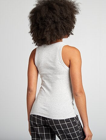 Camiseta de pijama acanalada de tirantes