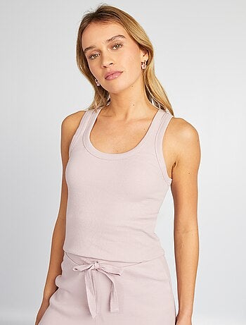 Camiseta de pijama acanalada de tirantes