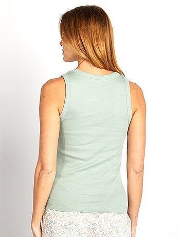 Camiseta de pijama acanalada de tirantes