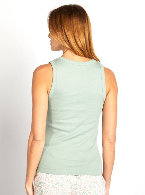 Camiseta de pijama acanalada de tirantes - Kiabi