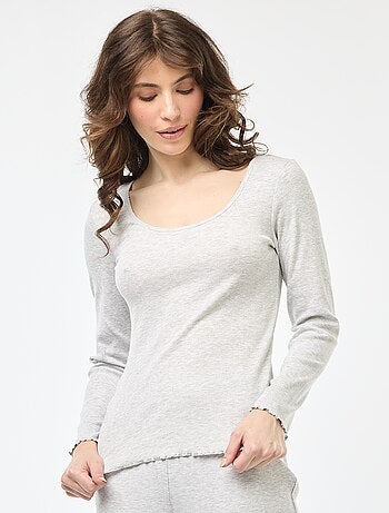 Camiseta de pijama de canalé