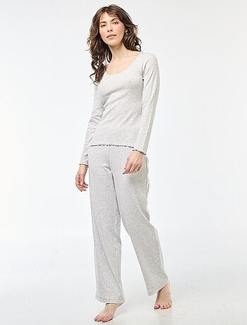 Camiseta de pijama de canalé