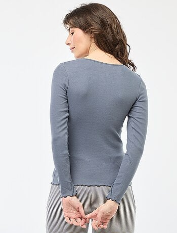 Camiseta de pijama de canalé