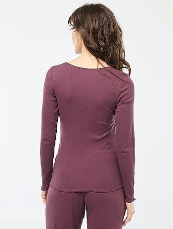 Camiseta de pijama de canalé