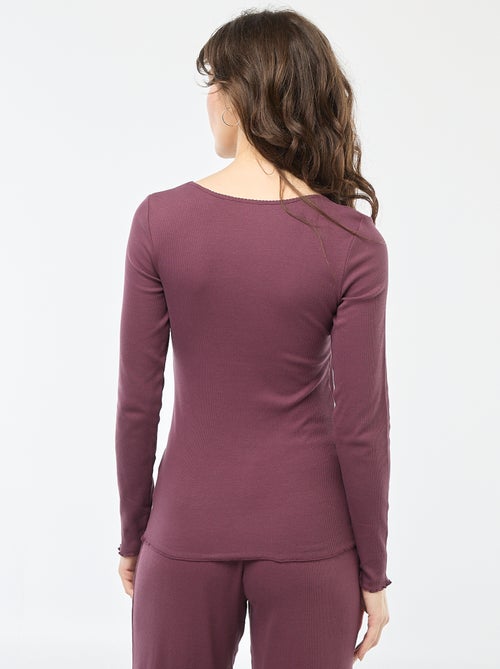 Camiseta de pijama de canalé - Kiabi Camiseta de pijama de canalé - Kiabi