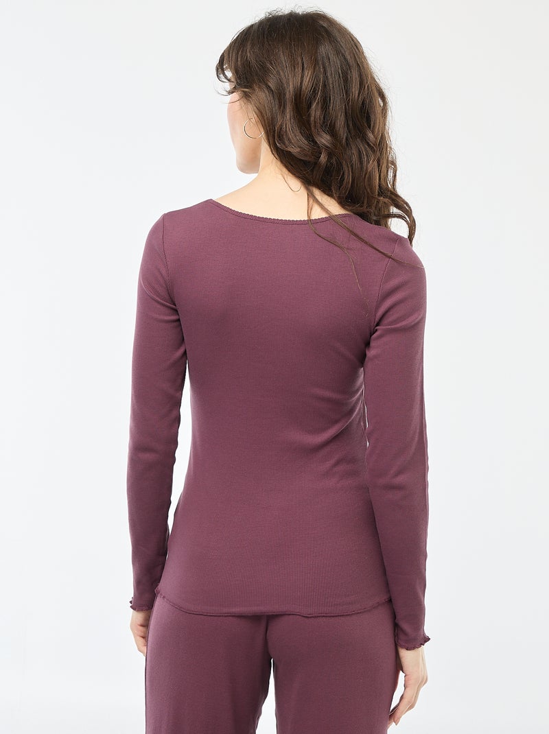 Camiseta de pijama de canalé Purpura - Kiabi