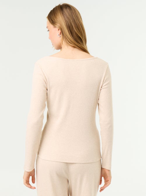 Camiseta de pijama de punto acanalado - Kiabi