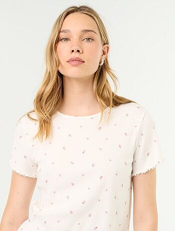 Camiseta de pijama de punto acanalado
