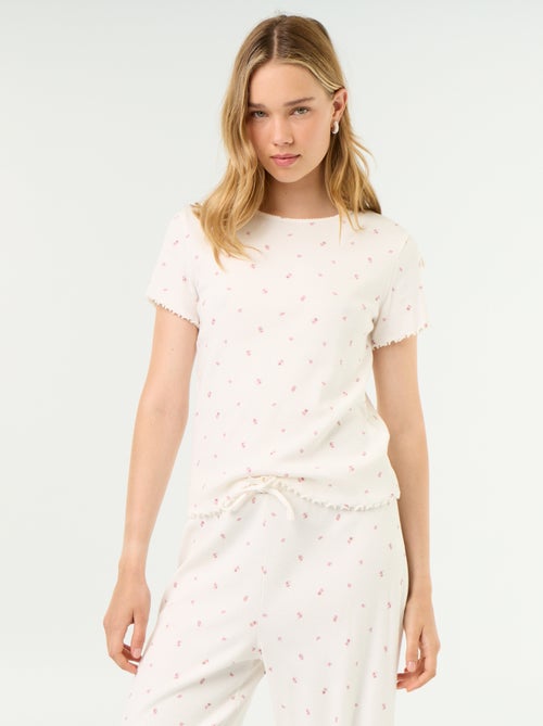 Camiseta de pijama de punto acanalado - Kiabi Camiseta de pijama de punto acanalado - Kiabi