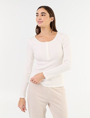 Camiseta de pijama de punto acanalado