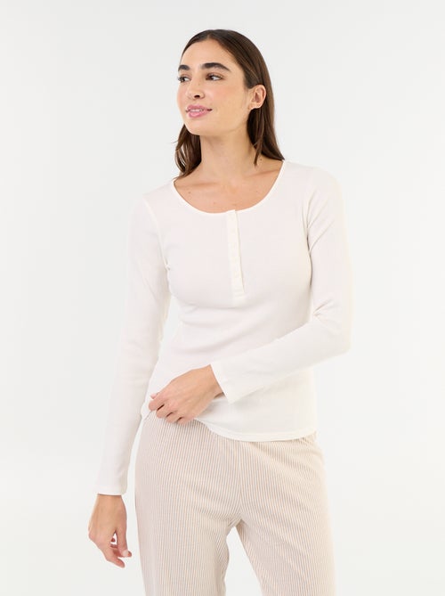 Camiseta de pijama de punto acanalado - Kiabi