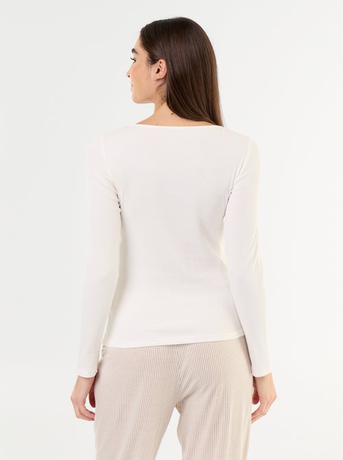 Camiseta de pijama de punto acanalado - Kiabi