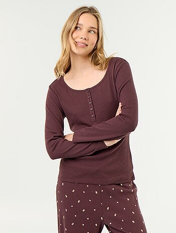 Camiseta de pijama de punto acanalado