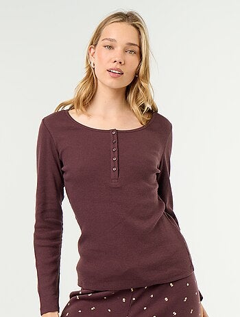 Camiseta de pijama de punto acanalado