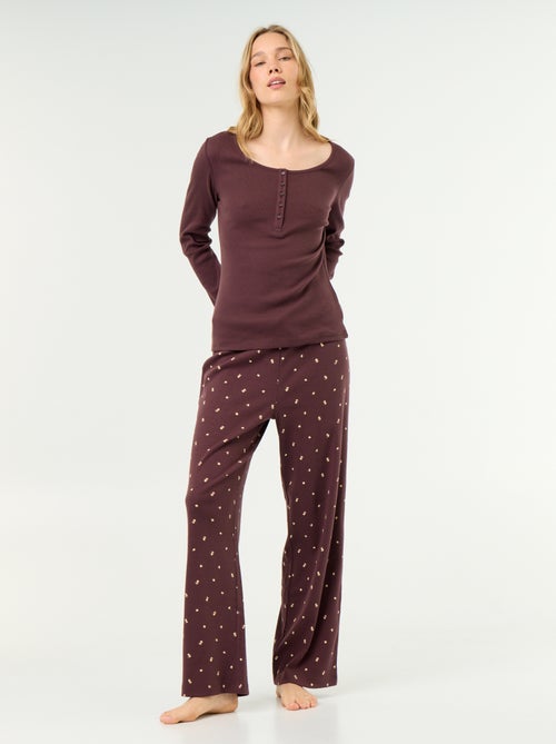 Camiseta de pijama de punto acanalado - Kiabi Camiseta de pijama de punto acanalado - Kiabi