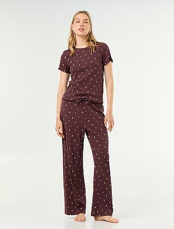 Camiseta de pijama de punto acanalado