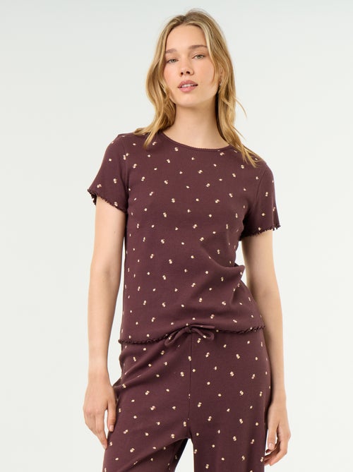 Camiseta de pijama de punto acanalado - Kiabi