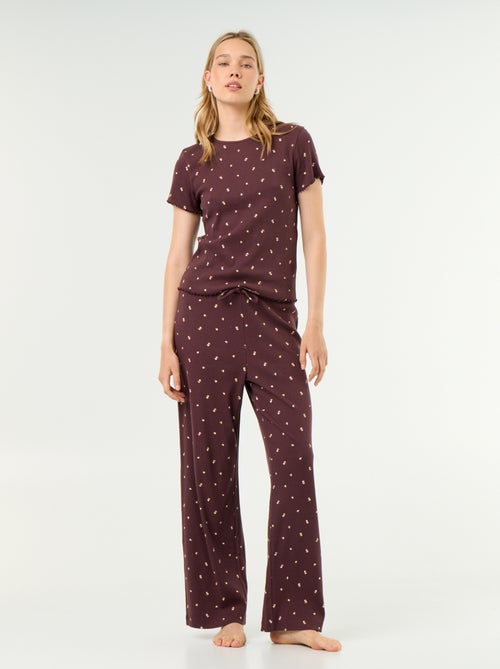 Camiseta de pijama de punto acanalado - Kiabi
