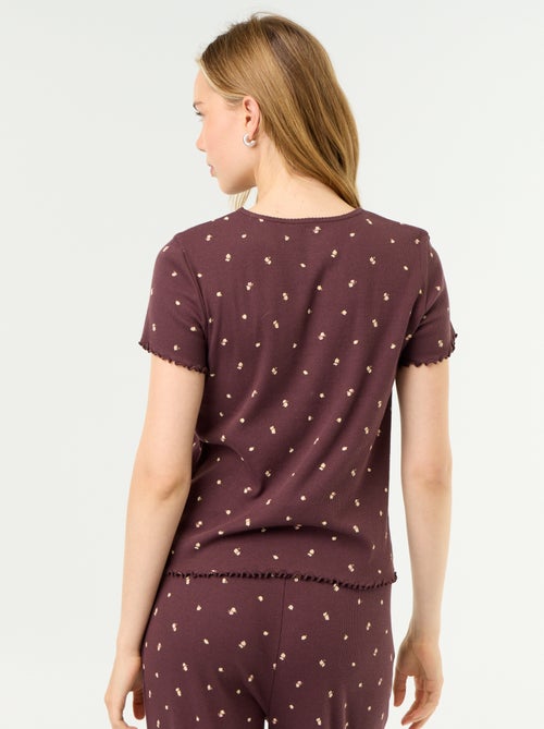Camiseta de pijama de punto acanalado - Kiabi