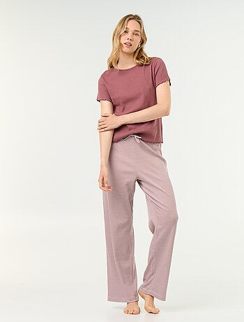 Camiseta de pijama de punto acanalado