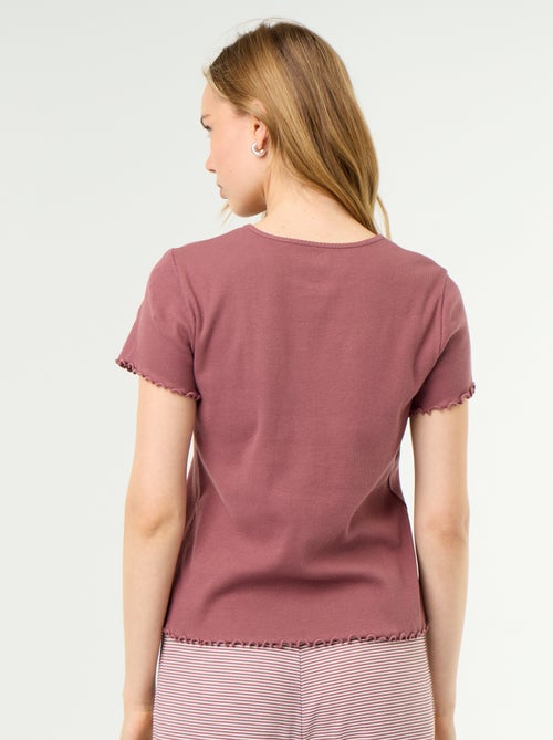 Camiseta de pijama de punto acanalado - Kiabi Camiseta de pijama de punto acanalado - Kiabi