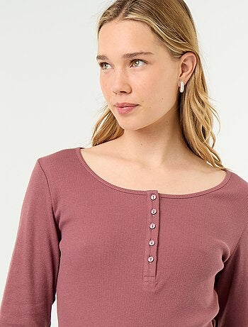 Camiseta de pijama de punto acanalado