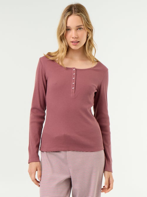 Camiseta de pijama de punto acanalado - Kiabi