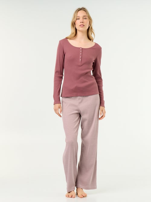 Camiseta de pijama de punto acanalado - Kiabi