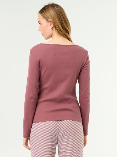 Camiseta de pijama de punto acanalado - Kiabi