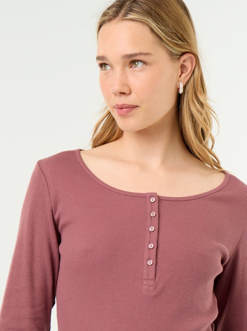 Camiseta de pijama de punto acanalado - Kiabi