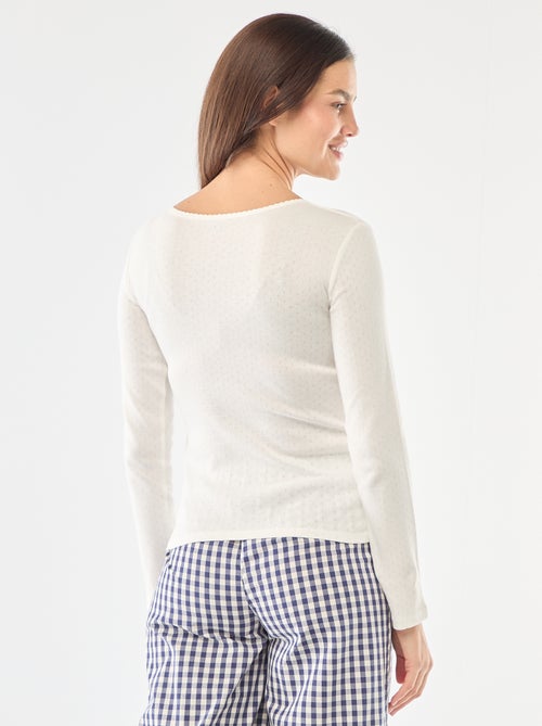 Camiseta de pijama de punto calado - Kiabi