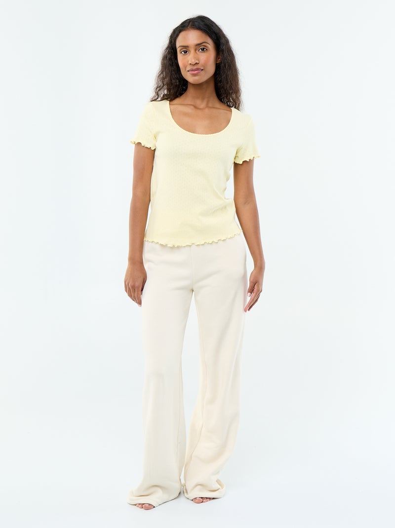 Camiseta de pijama de punto nido de abeja Amarillo - Kiabi