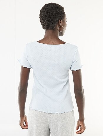 Camiseta de pijama de punto nido de abeja