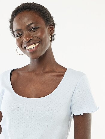 Camiseta de pijama de punto nido de abeja