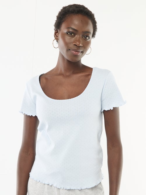 Camiseta de pijama de punto nido de abeja - Kiabi