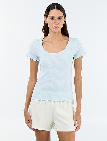 Camiseta de pijama de punto nido de abeja
