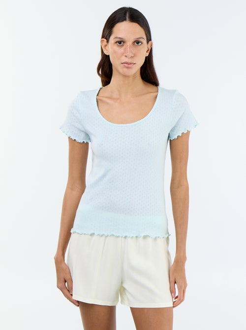 Camiseta de pijama de punto nido de abeja - Kiabi