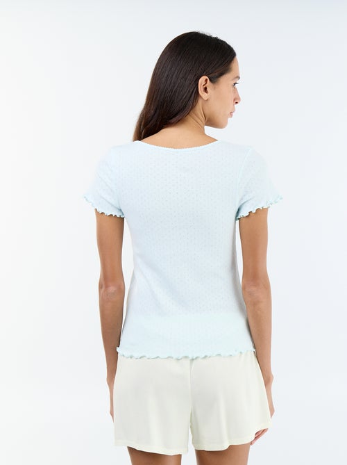 Camiseta de pijama de punto nido de abeja - Kiabi