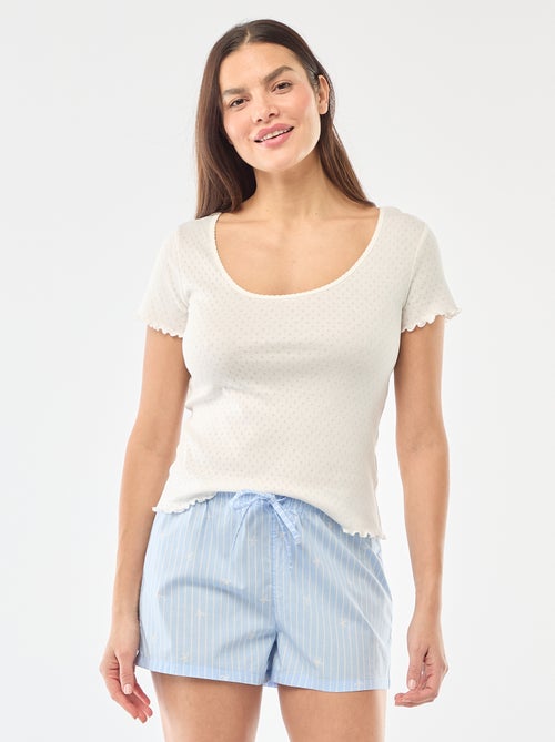 Camiseta de pijama de punto nido de abeja - Kiabi