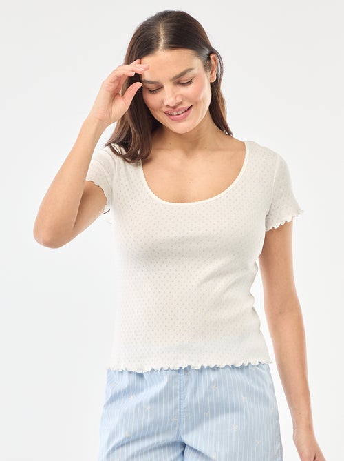 Camiseta de pijama de punto nido de abeja - Kiabi