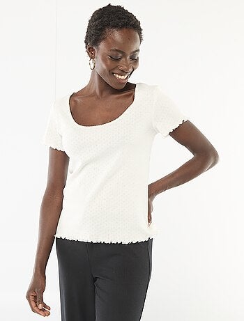 Camiseta de pijama de punto nido de abeja