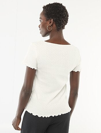 Camiseta de pijama de punto nido de abeja