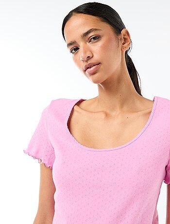 Camiseta de pijama de punto nido de abeja