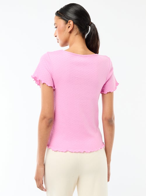 Camiseta de pijama de punto nido de abeja - Kiabi